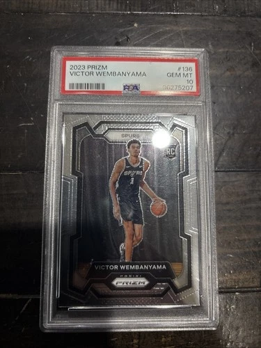 158048205 Victor Wembanyama 2023 Panini Prizm #136 Rookie RC PSA 10
