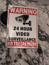 Warning Security Cameras 24 Hour Video Surveillance Sign No Trespassing Lot X3