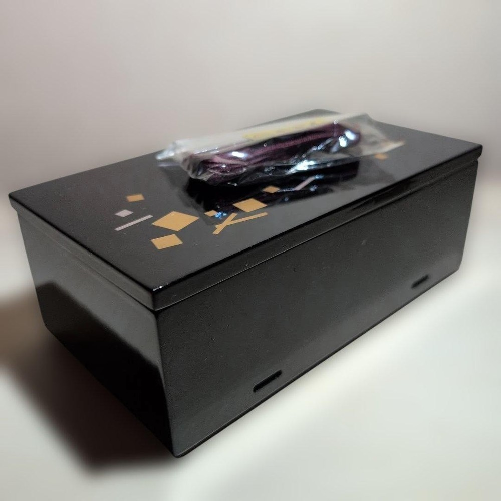 Jubako Bento Box Japanese Lacquerware Jubako black gold pattern Jubako Bento Box Japanese Lacquerware Jubako black gold pattern