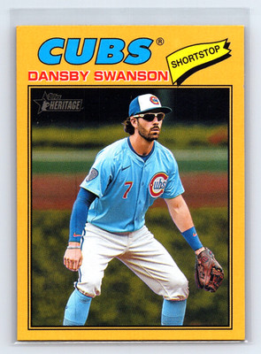 2026 Topps Heritage - Dansby Swanson #97 Yellow Border (Top Left Soft Corner)