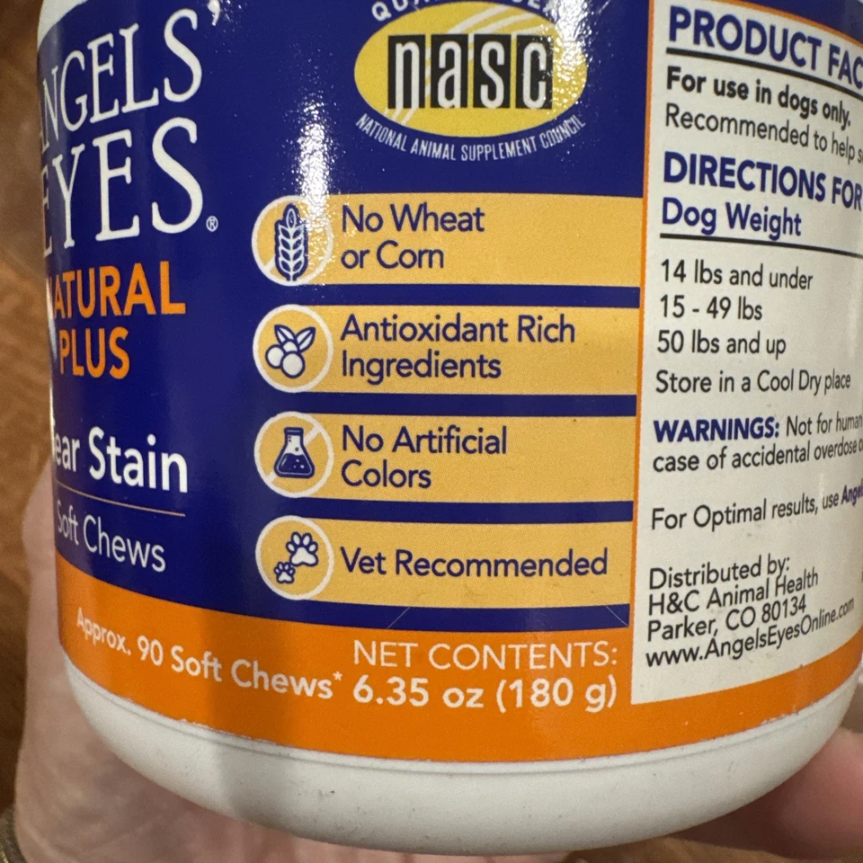 Dog Tear Stain Prevention Soft Chews Natural Chicken 90 Count Angels’ Eyes - Image 2 of 4
