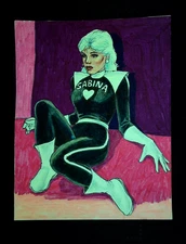 Sabina Comic Book Neon Super Hero Robert James Wright Original Studio Art 1/1