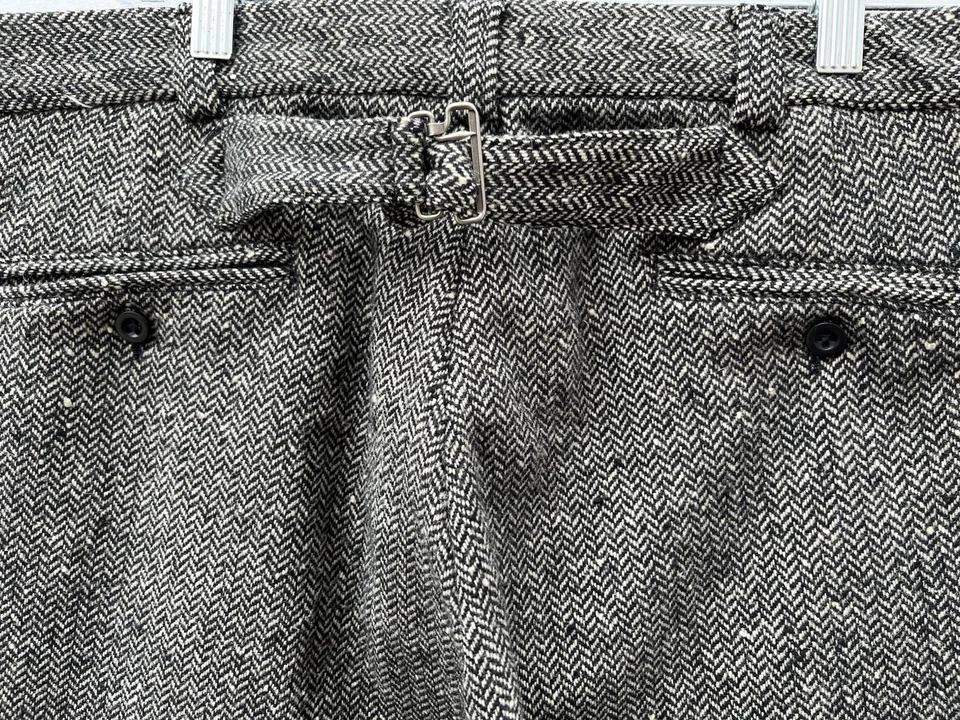 VTG Classic Ralph Lauren Polo Wool Herringbone Tweed Buckle Back Pants 34 x 33 - Image 4 of 4