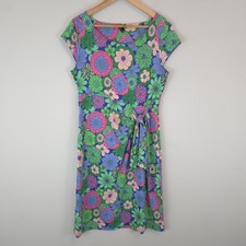 Talbots Women’s Effortless Jersey Floral Tie Dress Shift Dress Colorful Size M