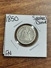 1850 P Seated Liberty Silver Dime FN Fine Better Date U.S. 10c Coin (Raw18094)