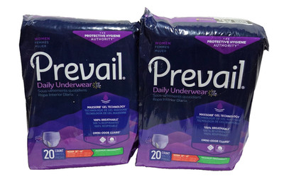 Prevail Protective Underwear for Women, Medium, 20 Count - 2 packs