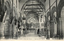 cpa Bretagne - Perros Guirec - intérieur de l'église