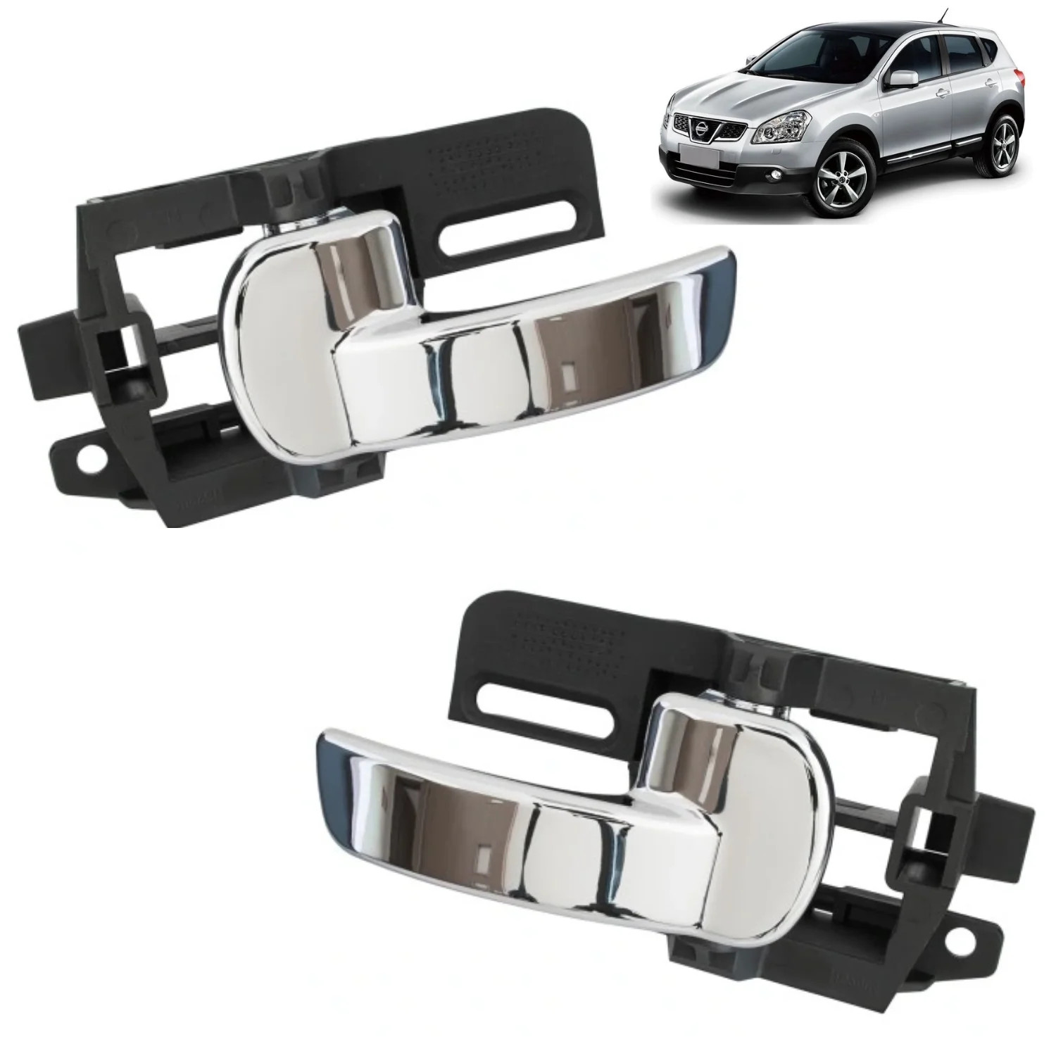 Poignée de porte intérieur chromé pour Qashqai J10 idéale pour trajets en famille