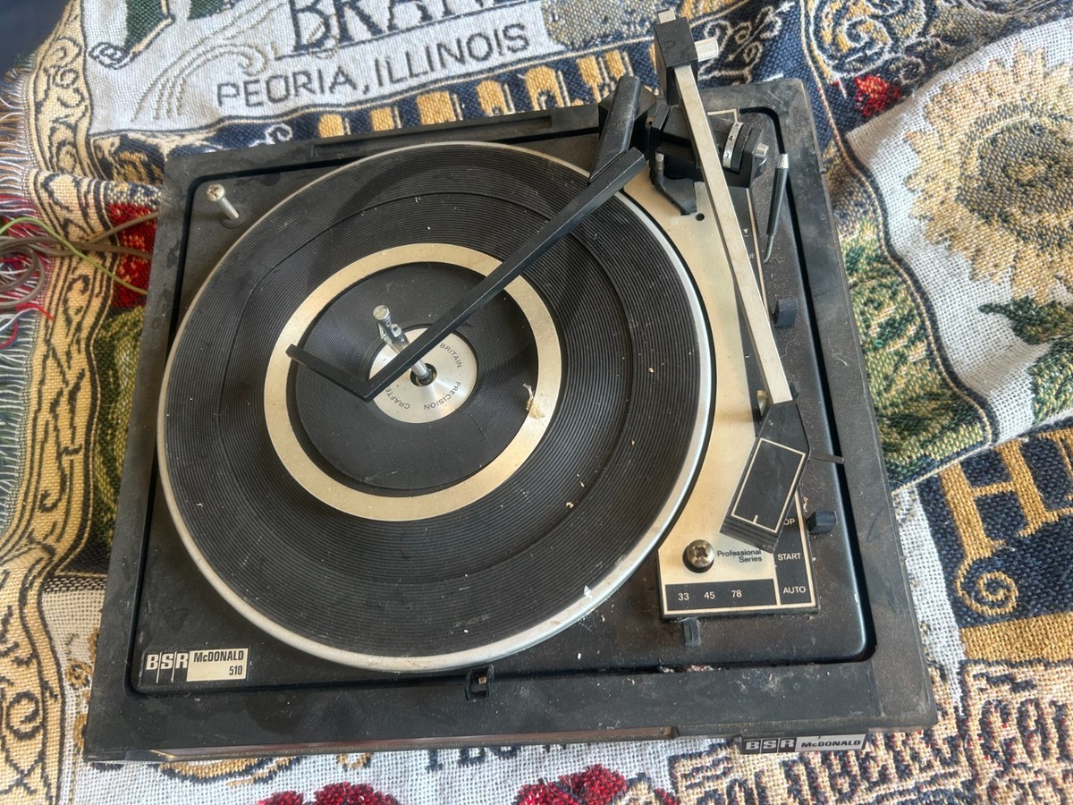 Vintage BSR McDonald 510 4-Speed Turntable Record Changer parts or