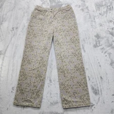 Jones Wear Sport Pants Womens 6 Green Purple Floral Camo Ripstop Straight Leg