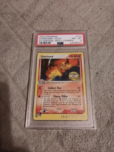 charizard 100/97 National Championship Psa 8 "Scratched Slab"