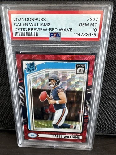 2024 Panini Donruss - Caleb Williams #327 Optic Red Wave Prizm (RC) PSA 10