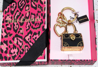 RARE Juicy Couture Black Handbag Bag Charm Keychain Y2K NEW IN BOX NWT