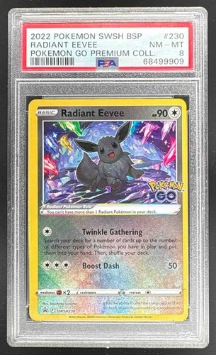9909 Radiant Eevee 2022 Pokemon Sword & Shield BSP #SWSH230 Premium PSA 8