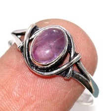 Pretty Natural Amethyst 925 Silver Plated Ring US 11 Wedding Jewelry Trendy JW