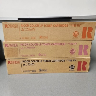 Ricoh Type 145 Toner Cartridge  Yellow Magenta  Black Lot of 3