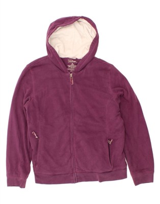 L.L.BEAN Damen Zip Hoodie Pullover UK 18 XL Lila Baumwolle BG13