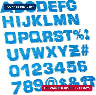 Lamoutor 43Pcs Large Size Car Emblem Letters Sticker DIY 3D Chrome Number Symbol
