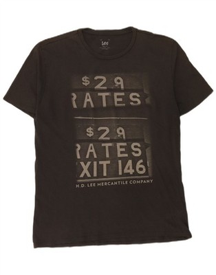 Lee Mens Regular Fit Graphic T-Shirt Top Large Grey Cotton AI10