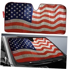Car Sun Shade, Windshield Sun Shade American Flag Sunshades Red-American Flag