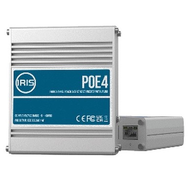 Iris Four Channel Uplink Power Over Ethernet Switch - IEEE802.3af & 3at Compl...