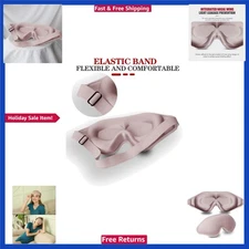 Adjustable Zero Pressure Eye Mask for Sleeping, Yoga, Travel – Soft Pink