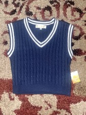 Wild Fable Oversized Gray V-neck Cable Knit Sweater Vest Sz XS MSRP 26 M Women