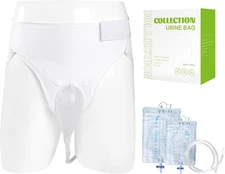 Wearable Urinal for Men,Protable Male Urine Collection Bag，Reusable Silicone Uri