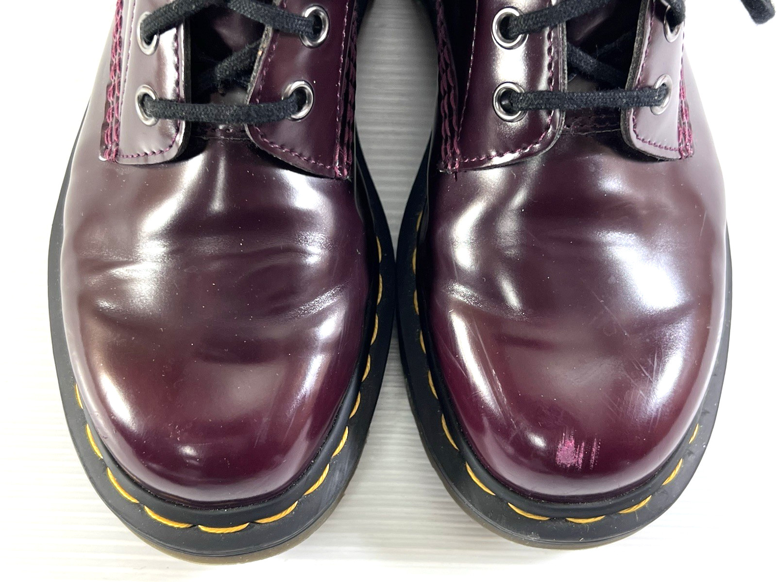 Dr Doc Martens 1460 Vegan Leather Boots Women's Size 6 Burgundy Cherry Red 8 Eye thumbnail 5