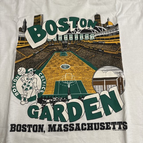 Vtg 1988 NWOT NBA XL Boston Celtics Boston Garden T-Shirt Single Stitch USA New