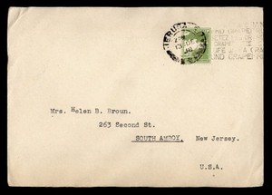 DR WHO 1938 PALESTINE JERUSALEM SLOGAN CANCEL TO USA R56208
