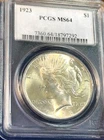 1923 Peace Dollar PCGS MS64 Blast White Beauty New Slab Best Price Ebay* CHRC