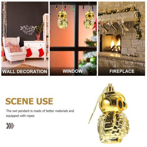 4pcs Christmas Tree Owl Decor Pendant Xmas Window Wall Creative Ornaments - Zdjęcie 5 z 12