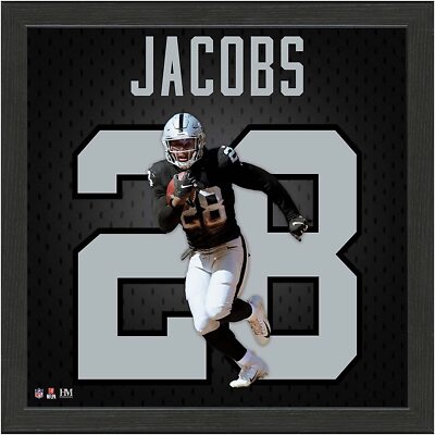 NFL Highland Mint Josh Jacobs Impact Jersey Las Vegas Raiders Bild 33x33cm