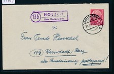 44789) Landpost Ra2 13b HOLZEN über Donauwörth, Brf Steg-K1 "Land" 1955