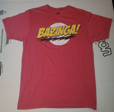 Officially Licensed The Big Bang Theory Sheldon Bazinga! T-Shirt Adult M RedC
