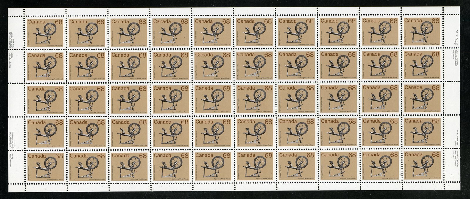 CANADA SHEET Scott 933 NH inscription 68¢ Artifact Definitive