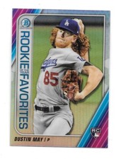 2020 Bowman Chrome Baseball ROY Favorites Dustin May Dodgers #ROYF-DM NRMT