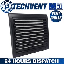 100mm Black Wall Vent Grille with Insect Mesh for Duct Outdoor Ventilation