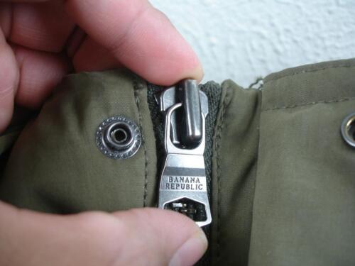 Men's S Banana Republic Safari Military Parka Vintage Green Sherpa Lined Snorkel - Picture 13 of 24