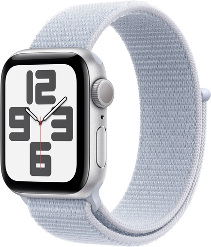 Apple Watch SE 2e génération 40 mm GPS argent avec boucle sport nuage bleu MXEE3LL/A - Photo 1 sur 2
