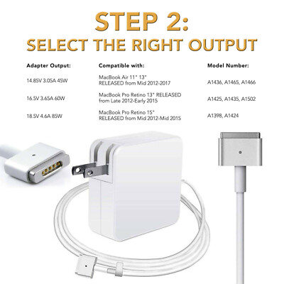 45W Magsafe 2 Charger For MacBook Air 11 13 A1465 A1436 A1466 A1435 for Mag* 2 14.85V 3.05A Laptop Power Adapter Charger - 7
