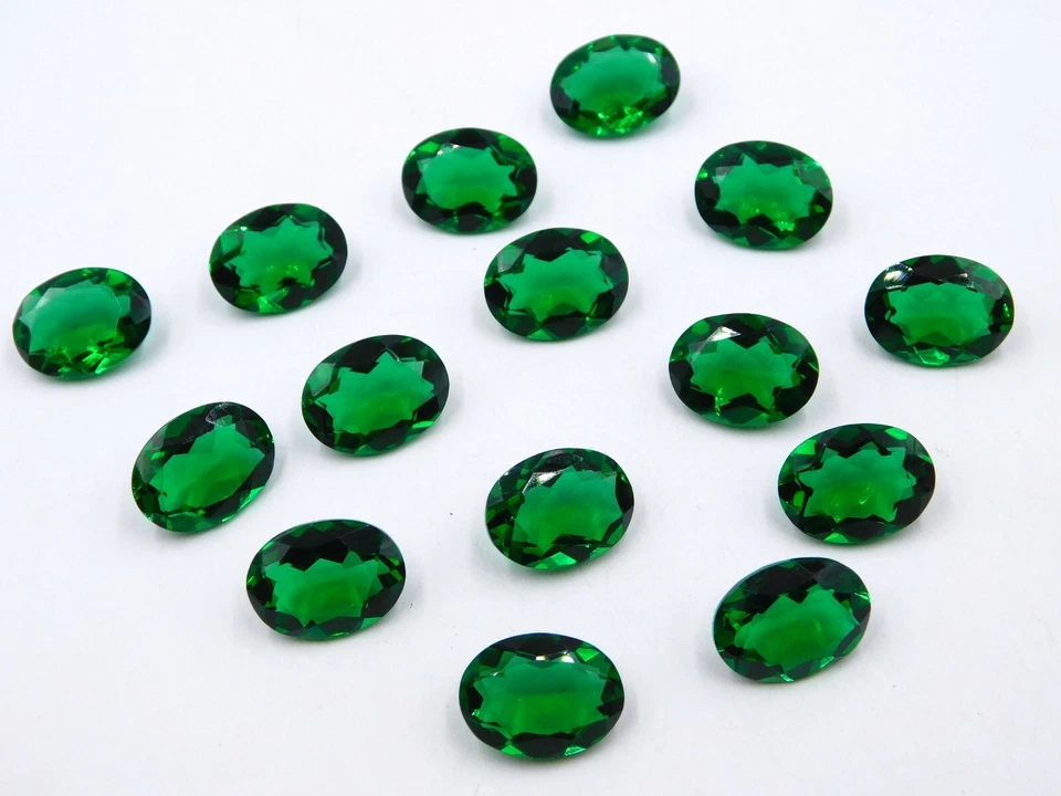 Emerald Oval Cut Lot Loose Lab Created Gemstone 10x14 MM For Jewelry P-938 - Image 2 of 2