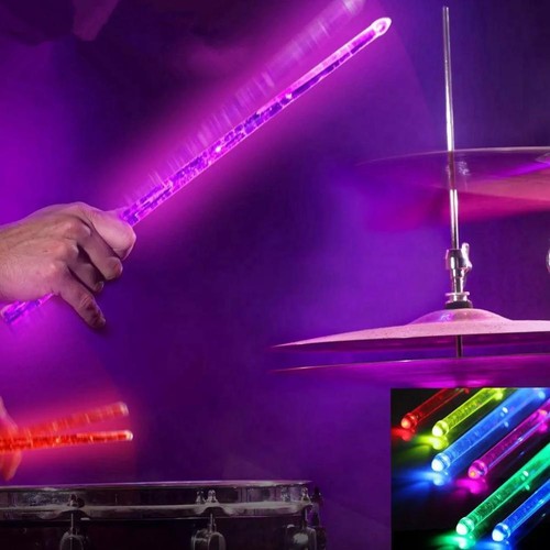 Baterías Iluminadas, Recargables 15 Baquetas LED Cambiantes de Color Baterista Mejor - Imagen 14 de 16