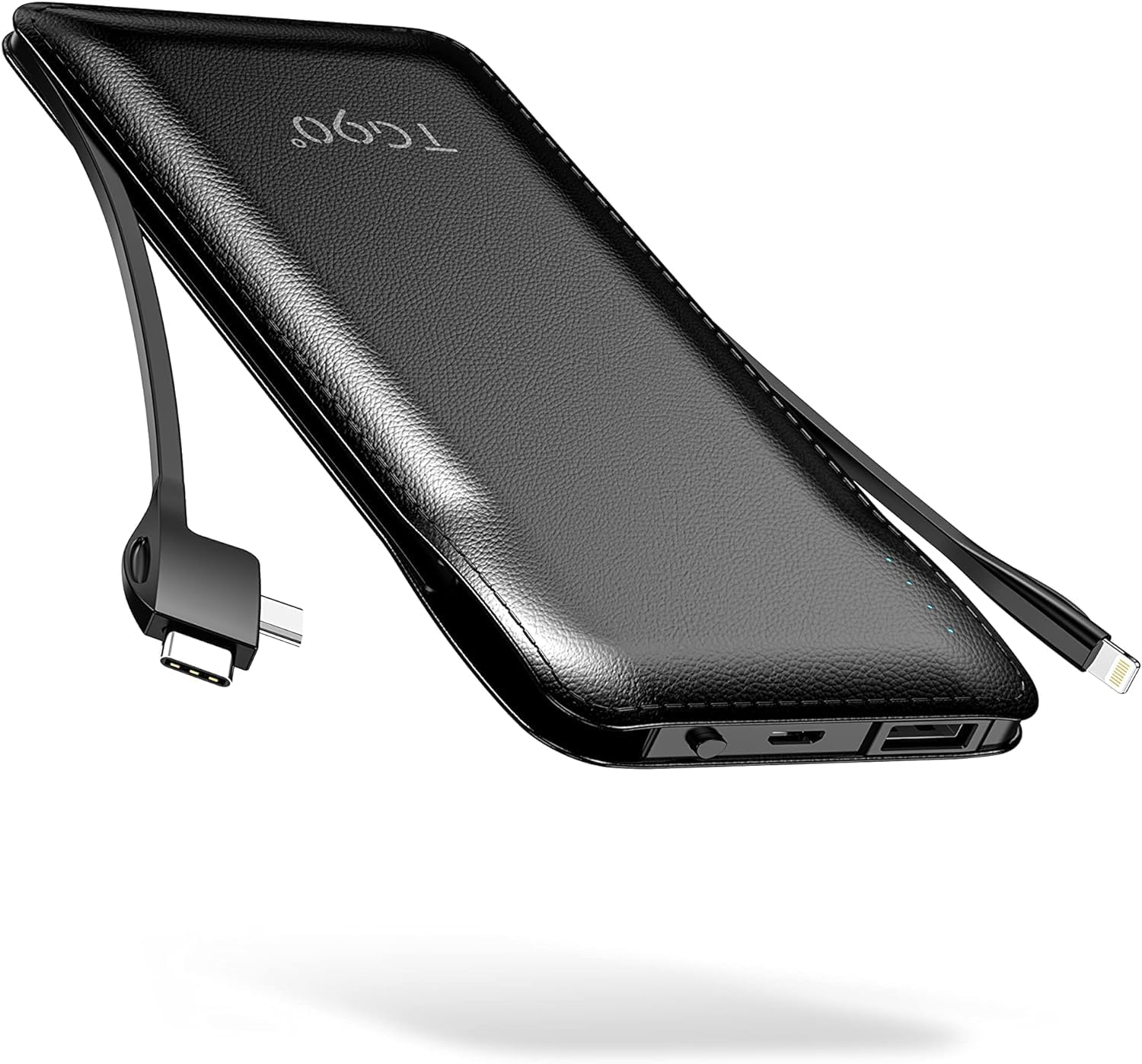 10000Mah Built-In Cable Portable Power Bank with Battery Backup