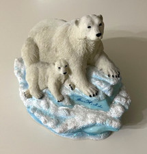 RARE Vintage Sea World Figurine Polar Bear Mom with Cub NWTs