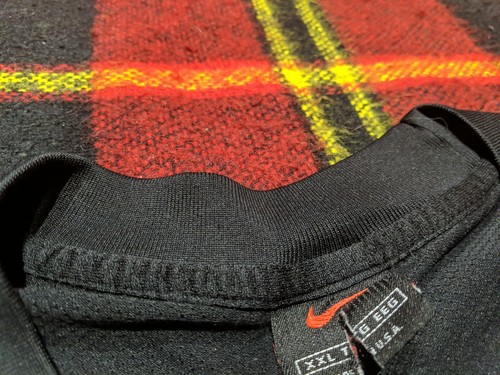Vintage 90s NIKE Swoosh Chest Logo Polyester T Shirt 2XL Black Tag Made USA - Picture 3 of 6