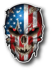 4x Skull USA American Flag 3M Sticker Vinyl Decal Car Truck Window Bumper Vinyl 