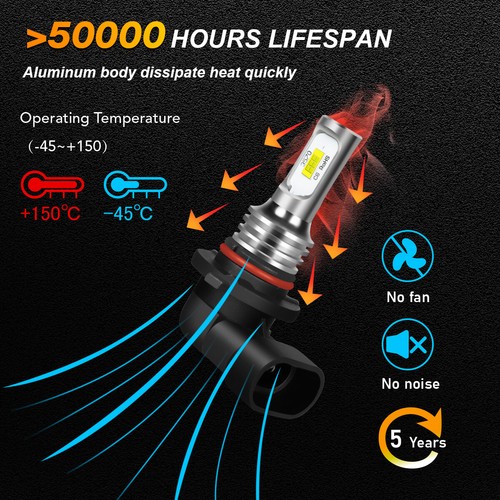 For Chevy C1500 2500 3500 1990-98 6000K CSPLED Headlight Bulbs High Low Beam Kit - 第 6/18 張圖片