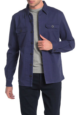 Stone  フロントポケット付きジャケット $198 Slate & Stone Pocket Front Shirt Jacket Cotton Blue size M | eBay